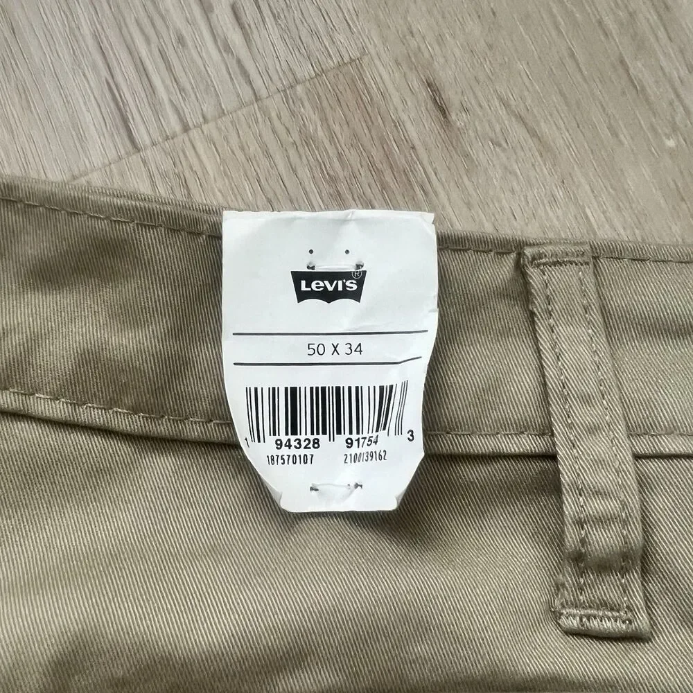 Levi's 541 Athletic Taper Mens Jeans 50x34 Tan Khaki Stretch NWT